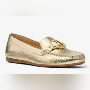 Michael Kors gold metallic loafers, Size 8